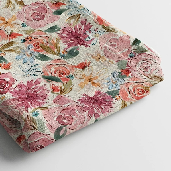 Arihant Creations Poly Cotton Digital Print Fabric  | Unstitched, 44 Width - Poly Cotton