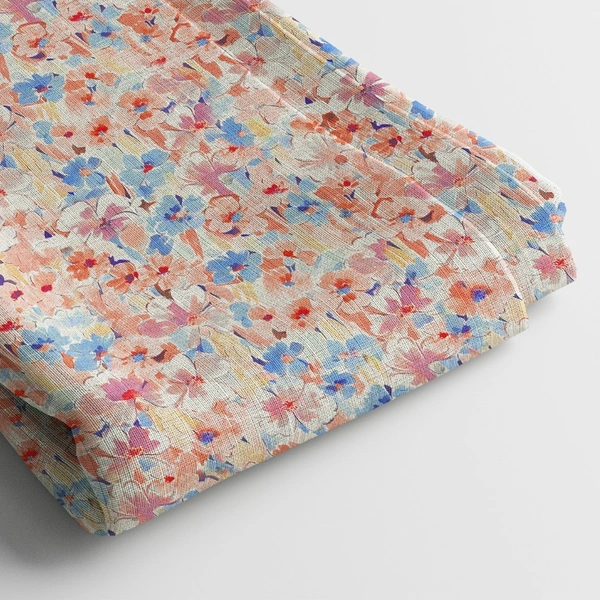 Arihant Creations Poly Cotton Digital Print Fabric  | 44 Width, Unstitched - Poly Cotton