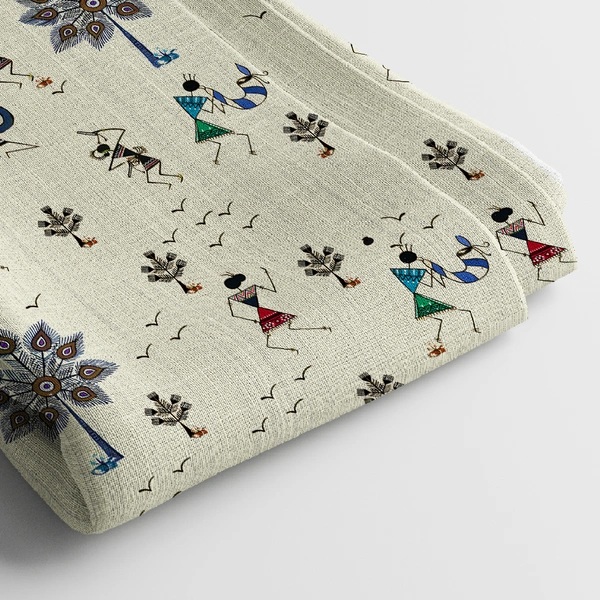 Arihant Creations Poly Cotton Digital Printed Fabric  | 44 Width, Unstitched - Poly Cotton