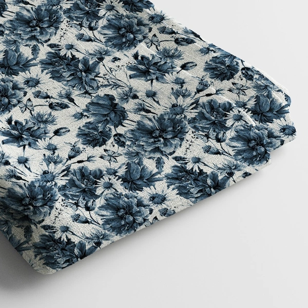 Arihant Creations Linen Cotton Digital Print Fabric  | 44 Width, Unstitched, Poly Blend - Linen