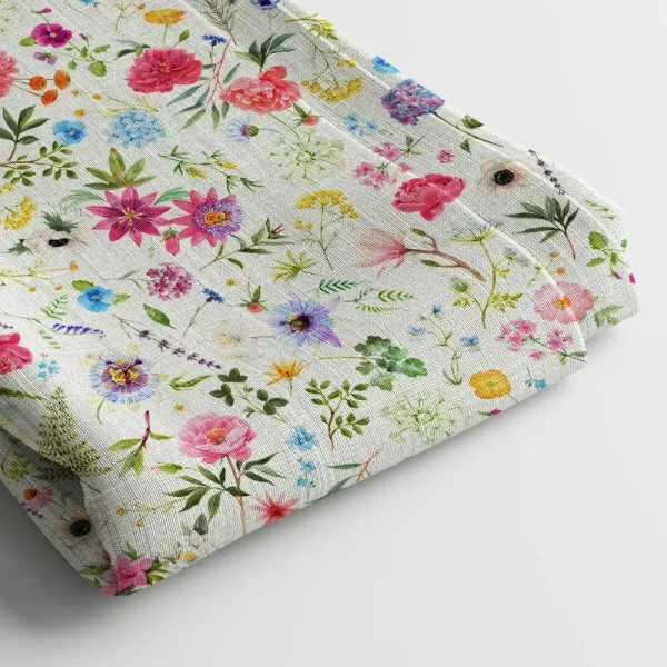 Arihant Creations Linen Cotton Digital Print Fabric  | 44 Width, Unstitched, Poly Blend - Linen