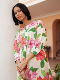 Arihant Creations Women's Printed Cotton Kurti With Pant Set - Large (L)