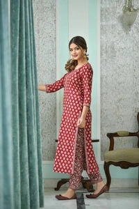Arihant Creations Women's Printed Cotton Kurti Pant Dupatta Set - Triple XL (XXXL)