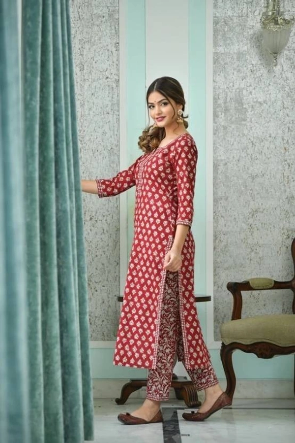 Arihant Creations Women's Printed Cotton Kurti Pant Dupatta Set - Triple XL (XXXL)