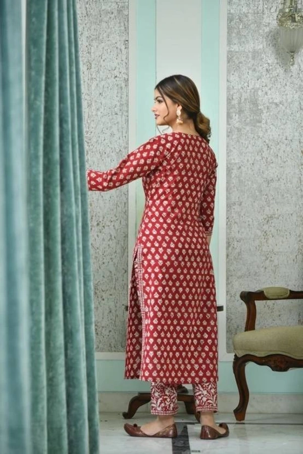 Arihant Creations Women's Printed Cotton Kurti Pant Dupatta Set - Triple XL (XXXL)