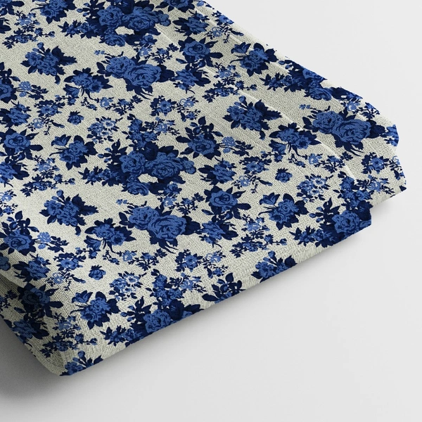 Arihant Creations Muslin Digital Printed Fabric  | Poly Blend, 44 Width, Unstitched, Soft, Lightweight - Muslin