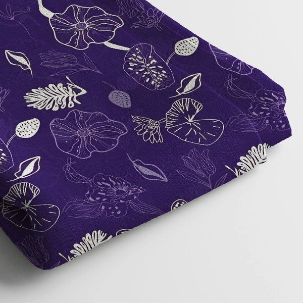 Arihant Creations Muslin Digital Printed Fabric  | Poly Blend, 44 Width, Unstitched, Soft, Lightweight - Muslin