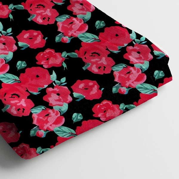 Arihant Creations Poly Cotton Digital Printed Fabric, 44 Inches, Soft & Lightweight For Women Clothing - Poly Cotton