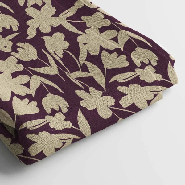 Arihant Creations Linen Cotton Digital Print Fabric  | 44 Width, Unstitched, Poly Blend - Linen