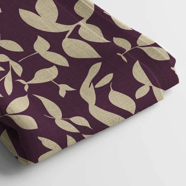 Arihant Creations Floral Purple Linen Cotton Digital Print Fabric  | 44 Width, Unstitched, Poly Blend - Linen