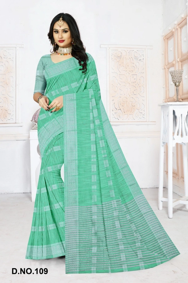 VEEROSA Women's Cotton Silk Saree With Unstitched Blouse Piece