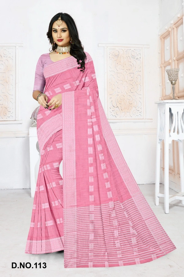 VEEROSA Women's Cotton Silk Saree With Unstitched Blouse Piece