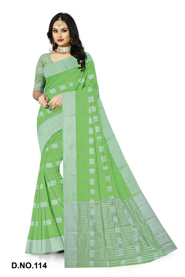 VEEROSA Women's Cotton Silk Saree With Unstitched Blouse Piece