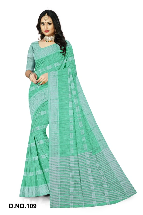 VEEROSA Women's Cotton Silk Saree With Unstitched Blouse Piece