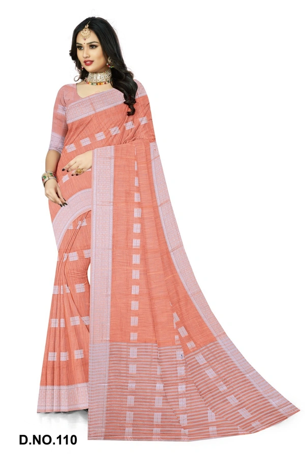 VEEROSA Women's Cotton Silk Saree With Unstitched Blouse Piece