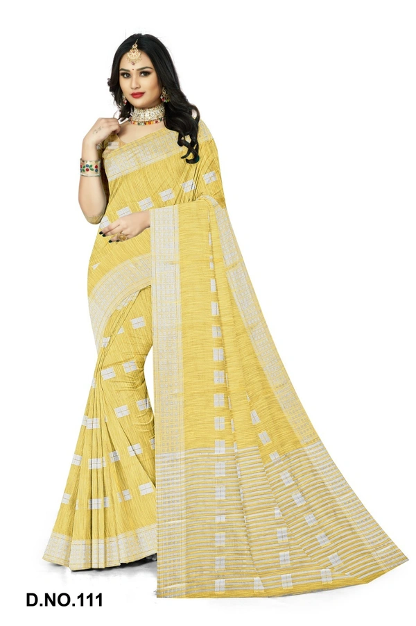 VEEROSA Women's Cotton Silk Saree With Unstitched Blouse Piece