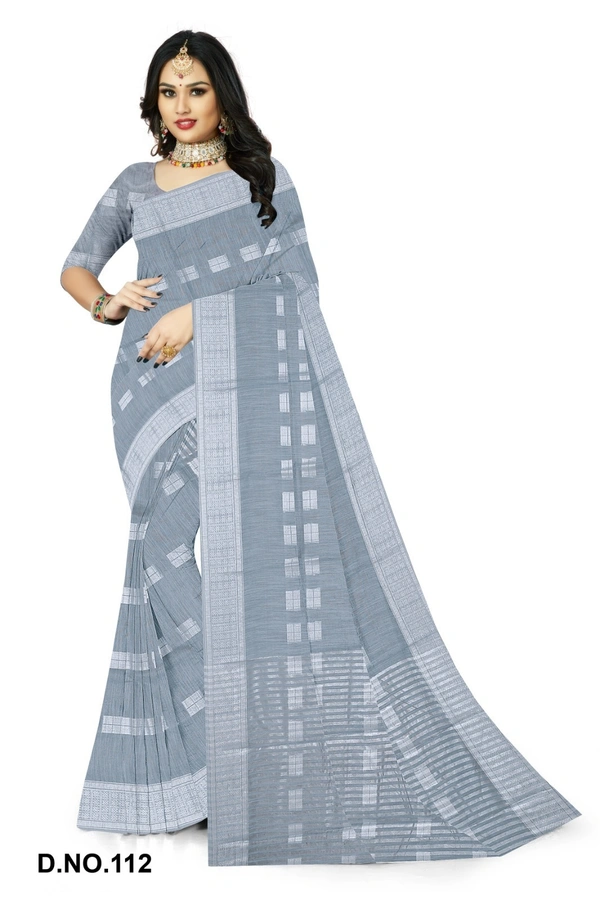 VEEROSA Women's Cotton Silk Saree With Unstitched Blouse Piece