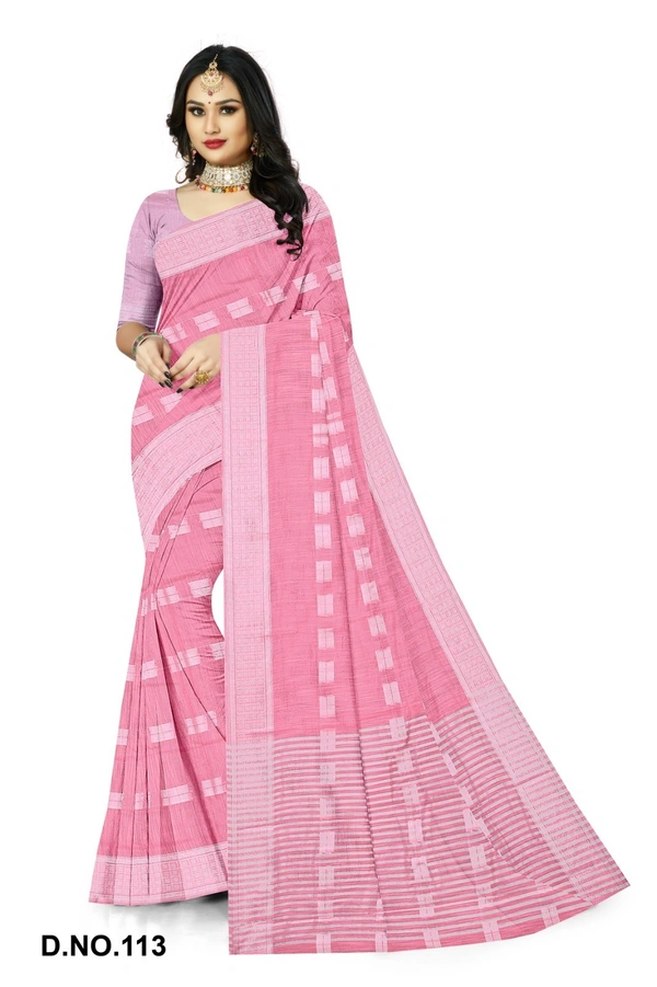VEEROSA Women's Cotton Silk Saree With Unstitched Blouse Piece