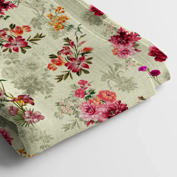 Arihant Creations Muslin Digital Printed Fabric  | Poly Blend, 44 Width, Unstitched, Soft, Lightweight - Muslin