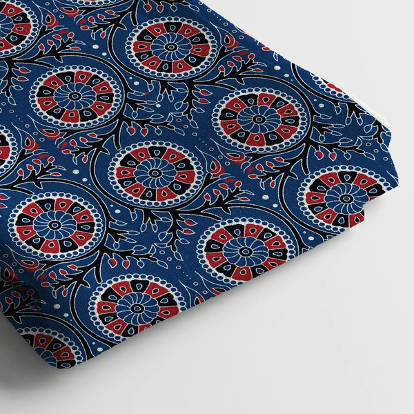 Arihant Creations Poly Cotton Digital Printed Fabric  | 44 Width, Unstitched - Poly Cotton