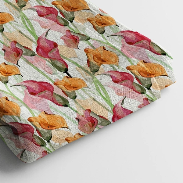 Arihant Creations Linen Cotton Digital Print Fabric  | 44 Width, Unstitched, Poly Blend - Linen