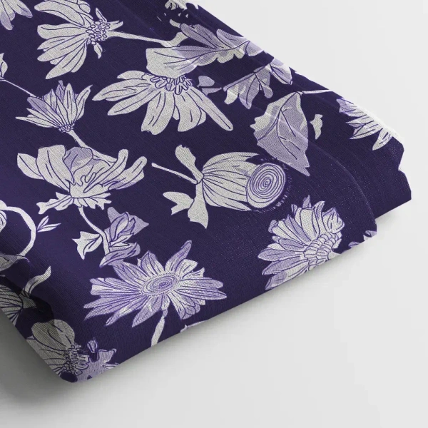 Arihant Creations Muslin Digital Printed Fabric  | Poly Blend, 44 Width, Unstitched, Soft, Lightweight - Muslin