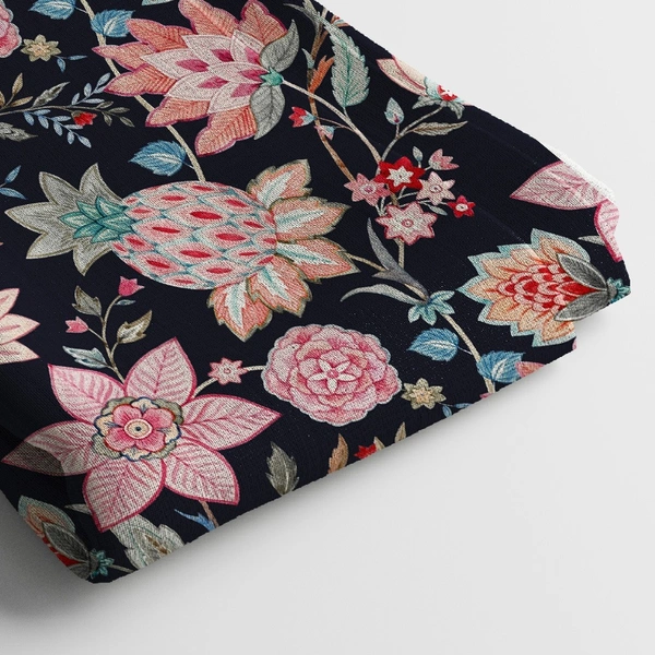Arihant Creations Linen Cotton Digital Print Fabric  | 44 Width, Unstitched, Poly Blend - Linen