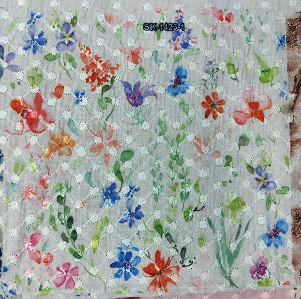 Arihant Creations Poly Cotton Hakoba Digital Print Fabric - 2.4 MTR, Unstitched