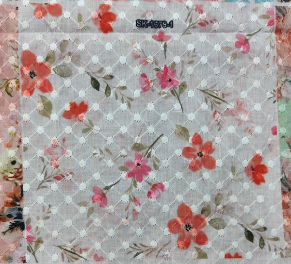 Arihant Creations Poly Cotton Hakoba Digital Print Fabric - Unstitched, 2.4 MTR