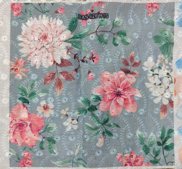 Arihant Creations Poly Cotton Hakoba Digital Print Fabric - Unstitched, 2.4 MTR