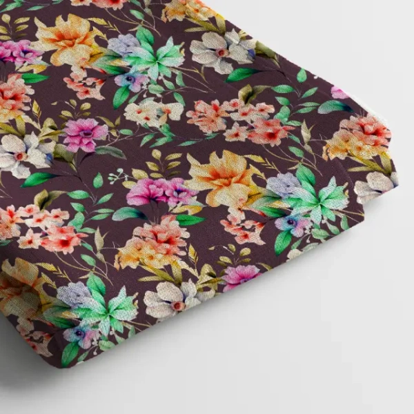 Arihant Creations Muslin Digital Printed Fabric  | Poly Blend, 44 Width, Unstitched - Muslin