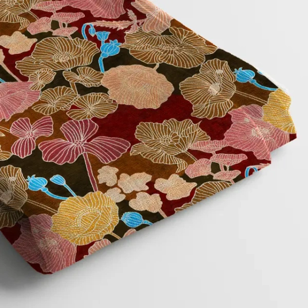 Arihant Creations Crepe Digital Print Fabric  | 44 Width, Unstitched - American Crepe