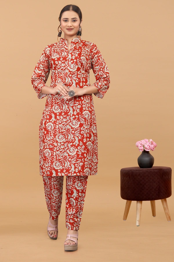 Arihant Creations Women's Cotton Digital Printed Co-Ord Set - Stylish, Breathable & Ready-to-Wear - Large (L), Large (L)