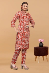 Arihant Creations Women's Cotton Digital Printed Co-Ord Set - Stylish, Breathable & Ready-to-Wear - Large (L), Large (L)