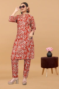Arihant Creations Women's Cotton Digital Printed Co-Ord Set - Stylish, Breathable & Ready-to-Wear - Large (L), Large (L)