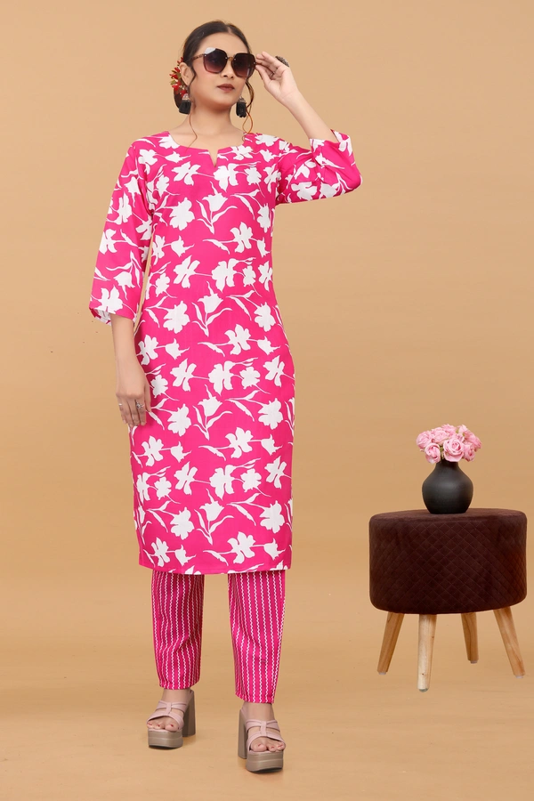 Arihant Creations Women's Cotton Digital Printed Kurta Pant Set - Breathable, Soft & Ready-to-Wear - Large (L), Large (L)