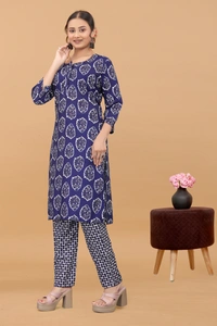Arihant Creations Women's Cotton Digital Printed Kurta Pant Set - Soft, Breathable & Ready-to-Wear - Large (L), Large (L)