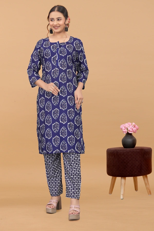 Arihant Creations Women's Cotton Digital Printed Kurta Pant Set - Soft, Breathable & Ready-to-Wear - Large (L), Large (L)