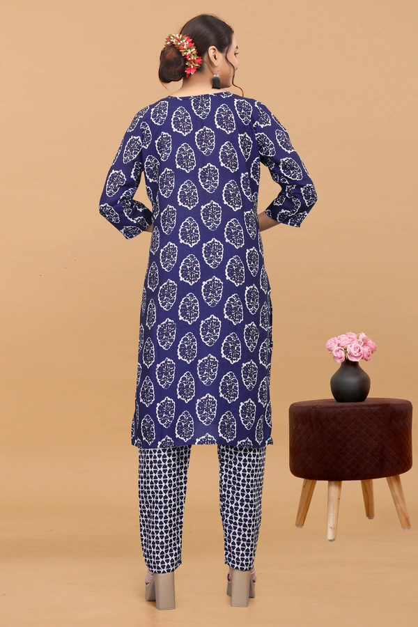 Arihant Creations Women's Cotton Digital Printed Kurta Pant Set - Soft, Breathable & Ready-to-Wear - Large (L), Large (L)