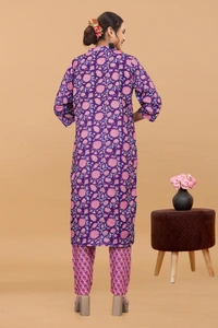 Arihant Creations Women's Cotton Digital Printed Kurta Pant Set - Soft, Breathable & Ready-to-Wear - Large (L), Large (L)