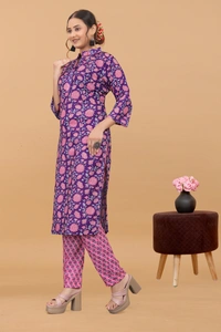 Arihant Creations Women's Cotton Digital Printed Kurta Pant Set - Soft, Breathable & Ready-to-Wear - Large (L), Large (L)