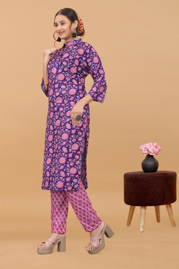 Arihant Creations Women's Cotton Digital Printed Kurta Pant Set - Soft, Breathable & Ready-to-Wear - Large (L), Large (L)