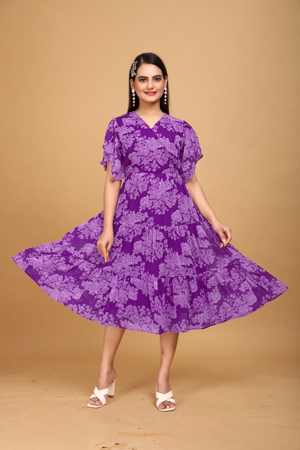 Arihant Creations Women's Printed Georgette Gown - Flowy, Soft - Extra Large (XL), Extra Large (XL)