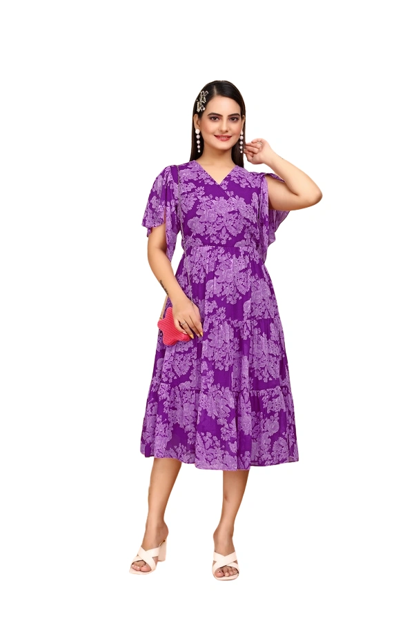Arihant Creations Women's Printed Georgette Gown - Flowy, Soft - Extra Large (XL), Extra Large (XL)