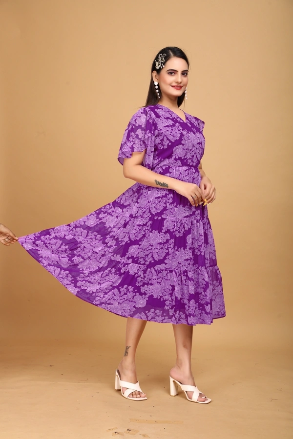 Arihant Creations Women's Printed Georgette Gown - Flowy, Soft - Extra Large (XL), Extra Large (XL)