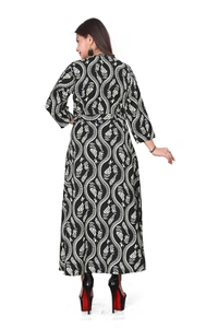 Arihant Creations Women's Printed Rayon Midi Dress - Stylish & Breathable - Double XL (XXL), Double XL (XXL)