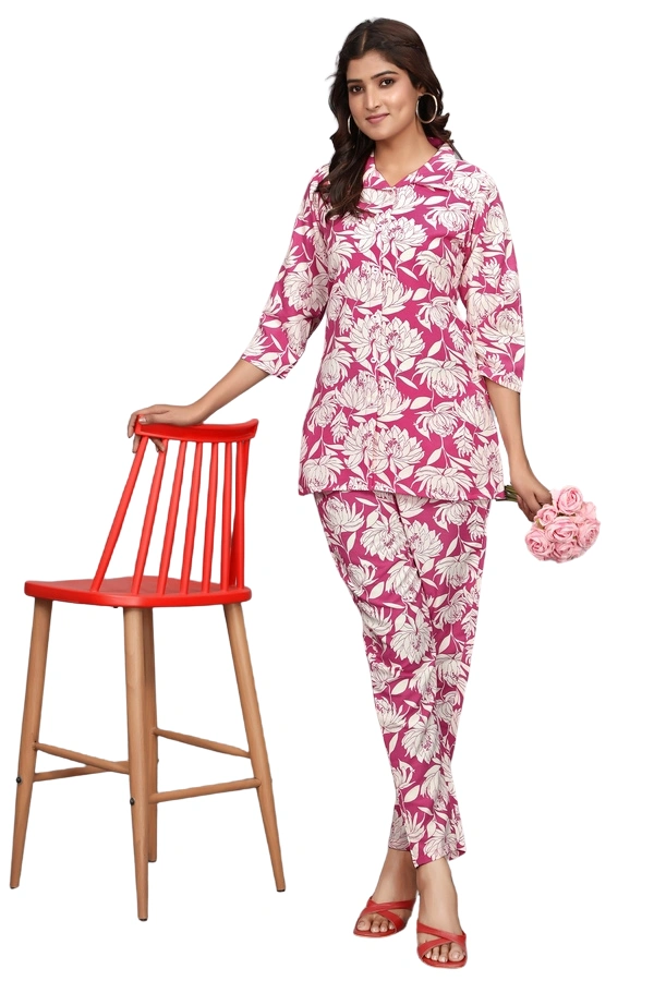 Arihant Creations Women's Rayon Printed Co-Ord Set - Stylish & Comfortable - Extra Large (XL), Extra Large (XL)