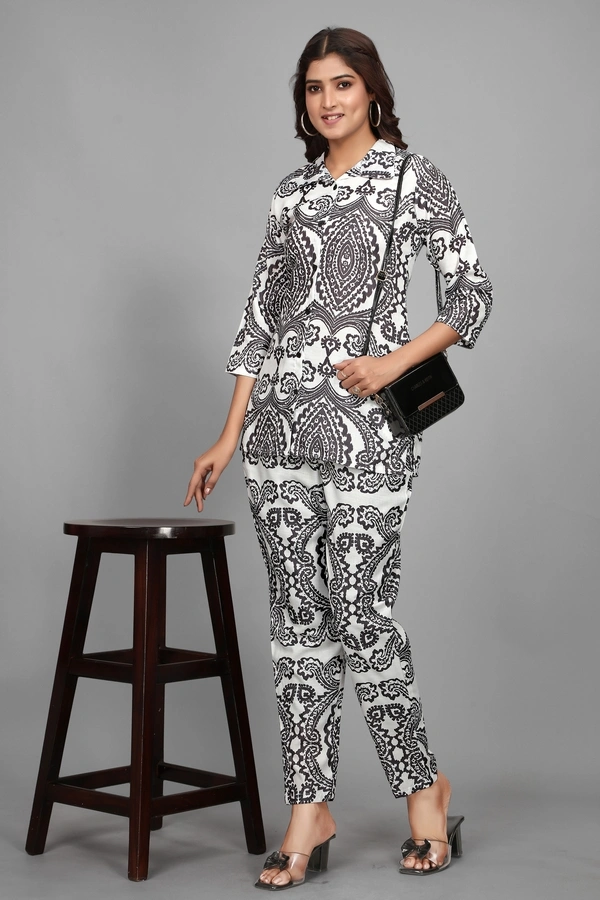 Arihant Creations Women's Rayon Printed Co-Ord Set - Stylish & Comfortable - Large (L), Large (L)