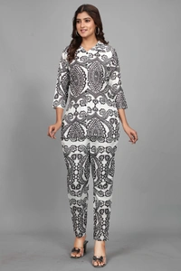 Arihant Creations Women's Rayon Printed Co-Ord Set - Stylish & Comfortable - Large (L), Large (L)