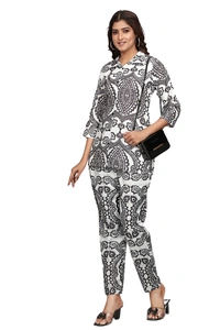 Arihant Creations Women's Rayon Printed Co-Ord Set - Stylish & Comfortable - Large (L), Large (L)